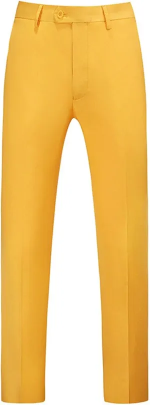 Mens Plus Size Dress Pants Plain Slim Fit Suit Pants Casual Trendy Party Trousers Straight Leg Flat Front Slacks