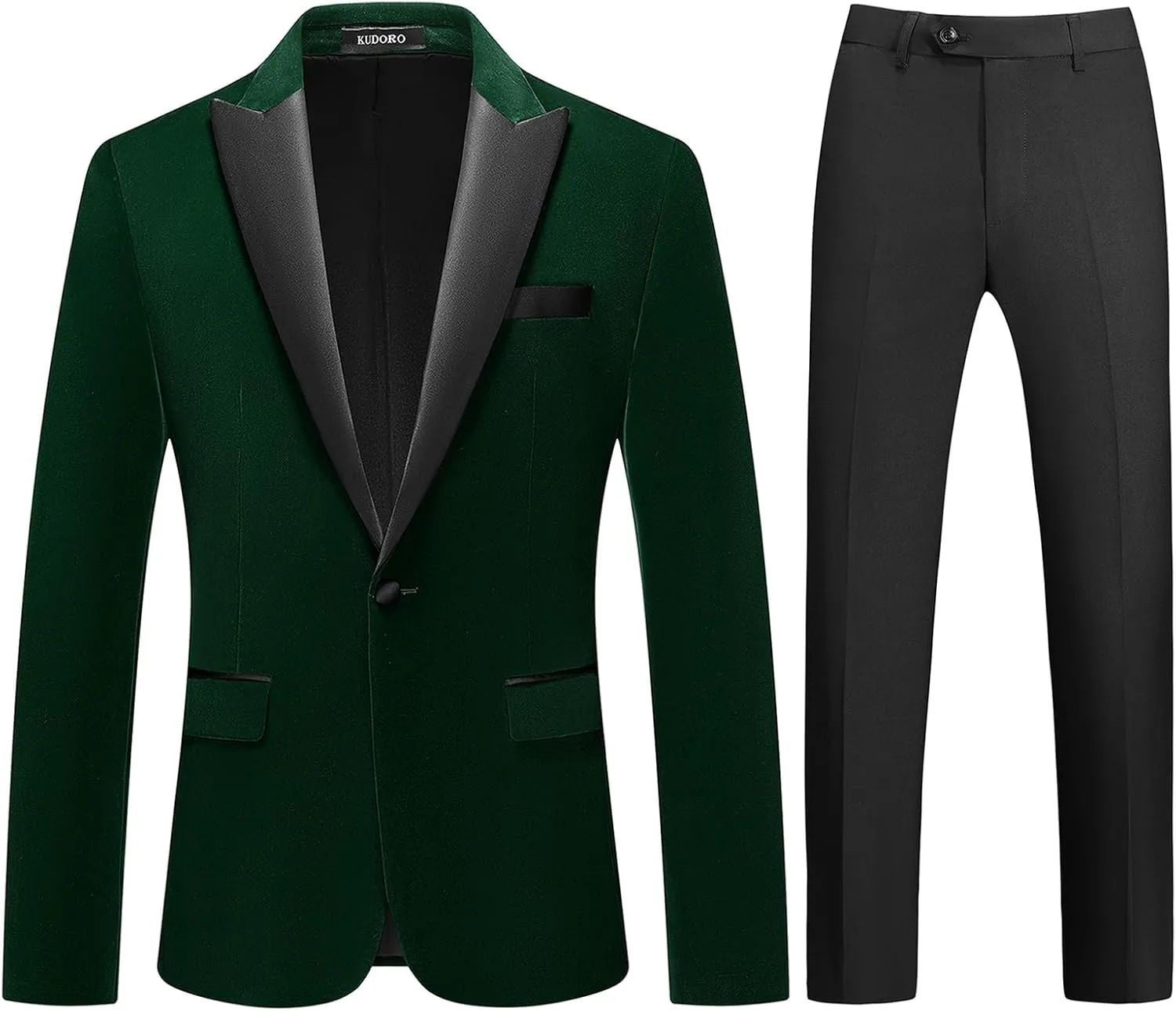 Mens Velvet Suits 2 Piece Slim Fit for Men Tuxedo Blazer Peaked Lapel One Button Wedding Dinner Jacket & Pants Suits