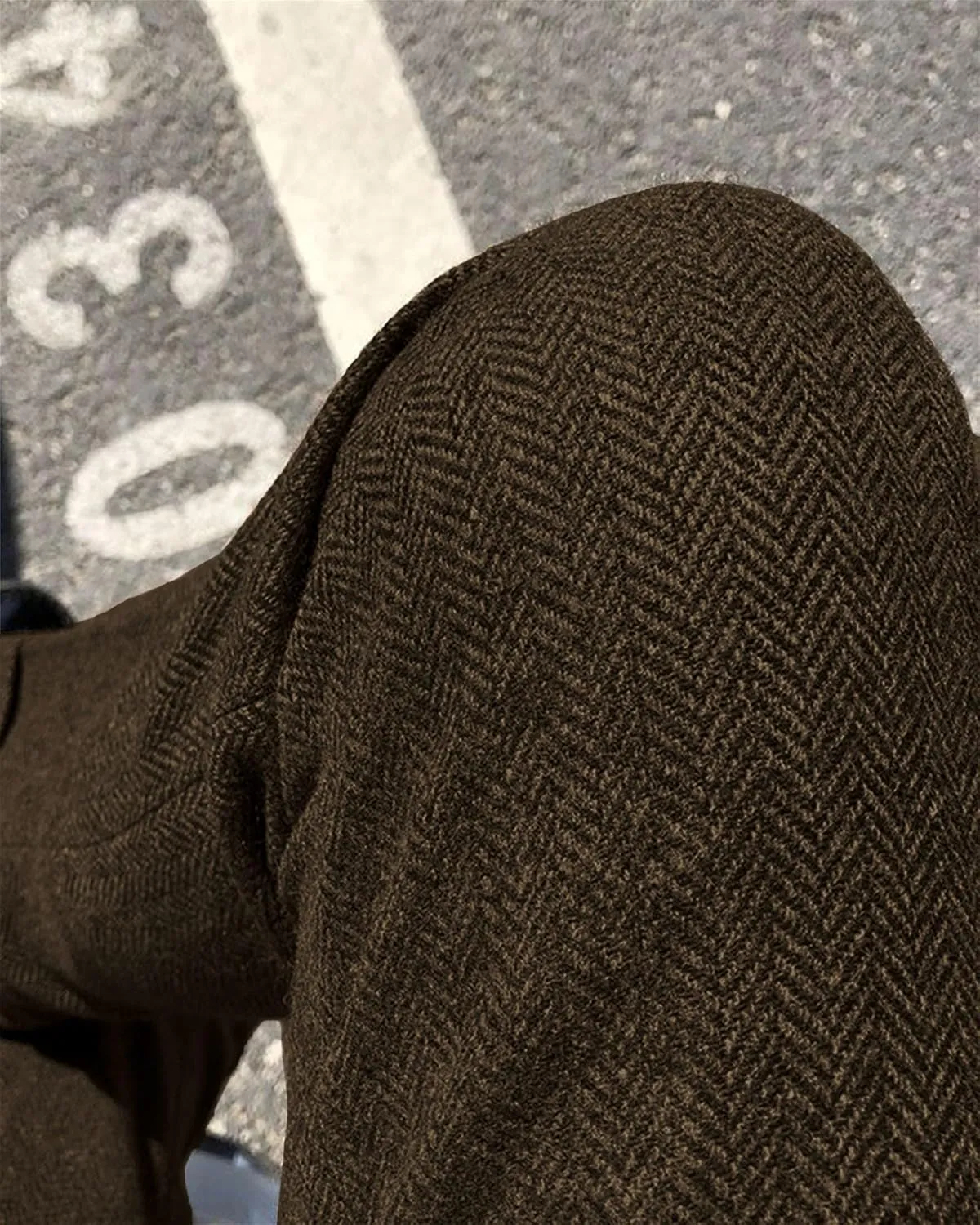 Men's Vintage Herringbone Tweed Suit Pants Slim Fit Thick Wool Flat Front Dress Trousers