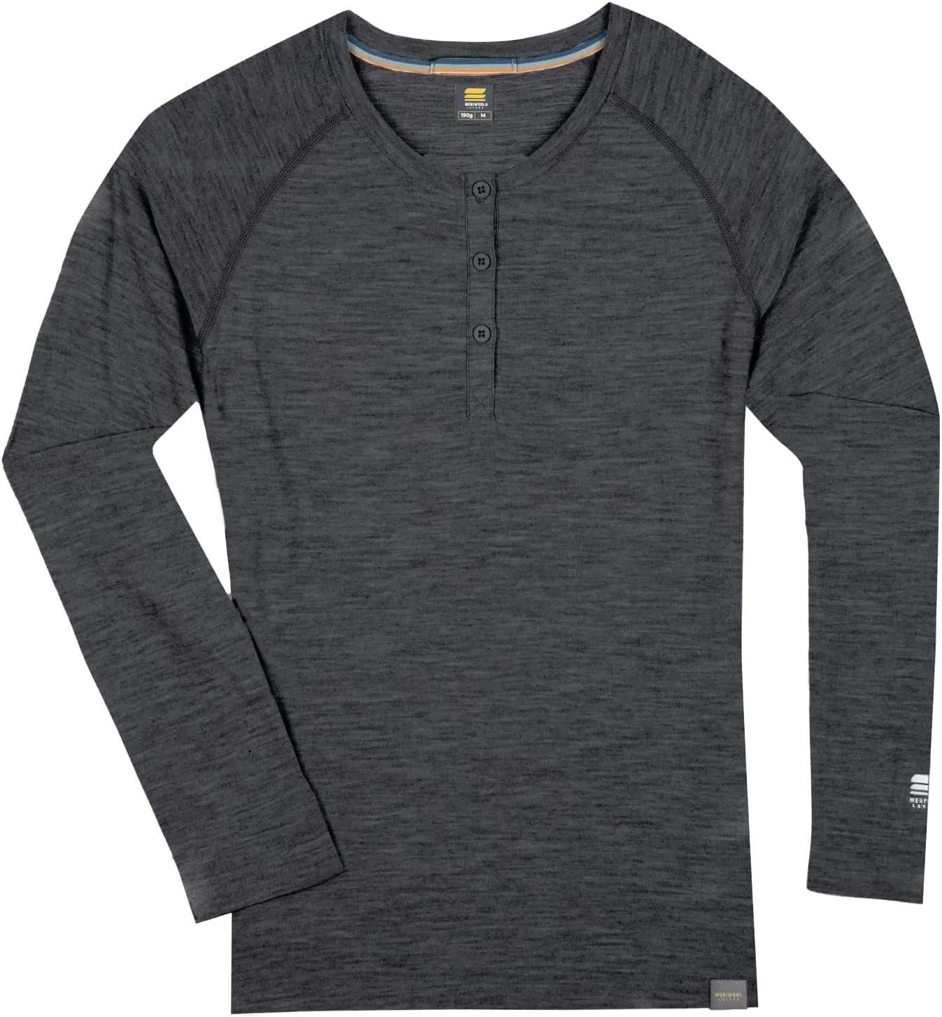 MERIWOOL Women's Base Layer Long Sleeve Henley - Lightweight Merino Wool Thermal Shirt
