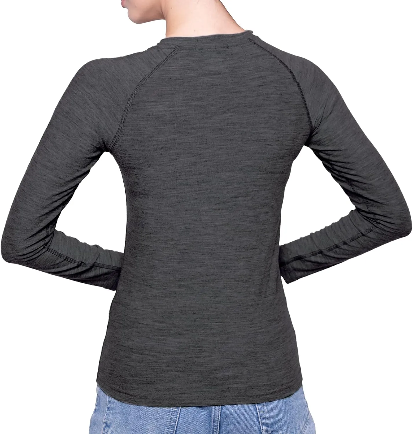 MERIWOOL Women's Base Layer Long Sleeve Henley - Lightweight Merino Wool Thermal Shirt