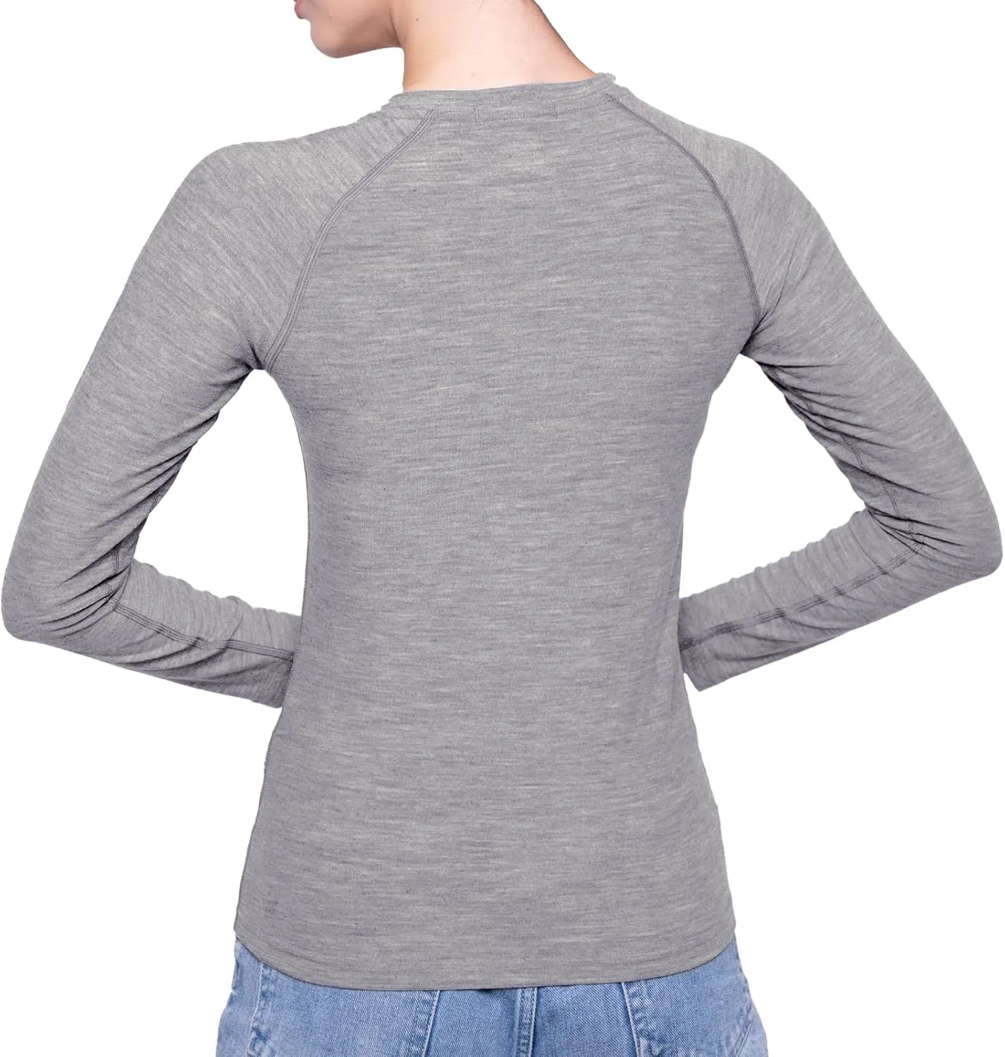 MERIWOOL Women's Base Layer Long Sleeve Henley - Lightweight Merino Wool Thermal Shirt