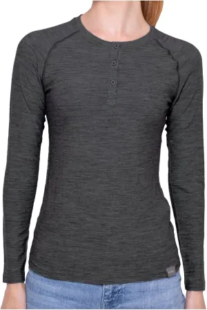 MERIWOOL Women's Base Layer Long Sleeve Henley - Lightweight Merino Wool Thermal Shirt