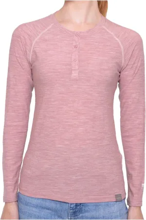 MERIWOOL Women's Base Layer Long Sleeve Henley - Lightweight Merino Wool Thermal Shirt
