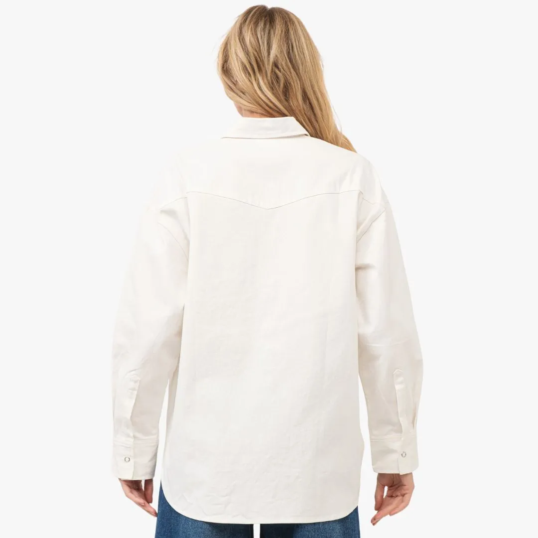 Midweight Twill Cotton Shirt (White)