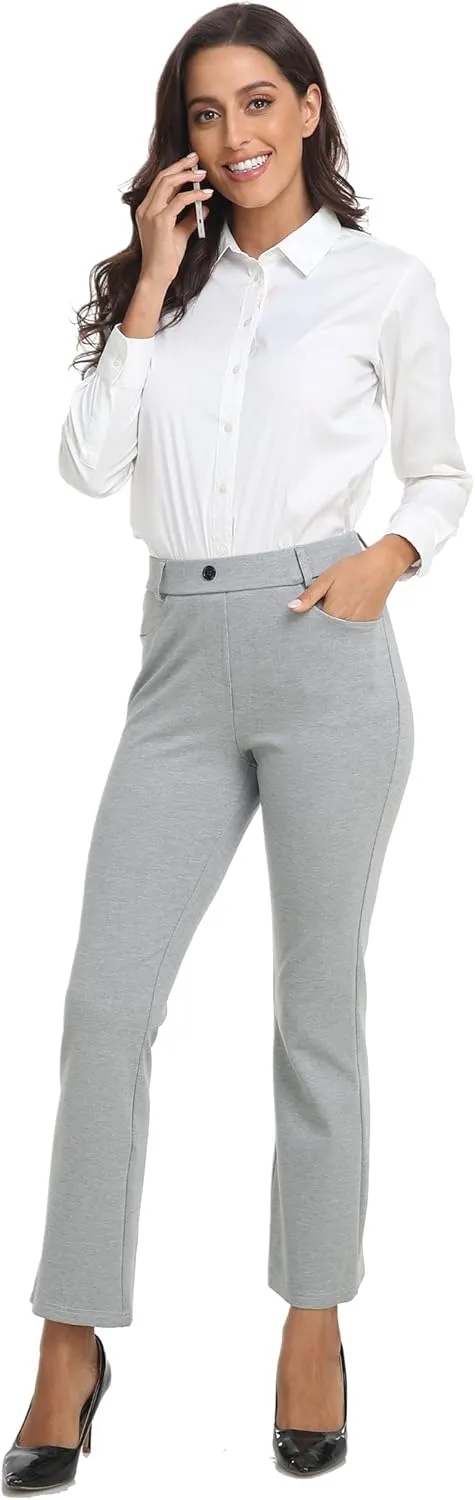 MoFiz Women's Yoga Dress Bootcut Work Slacks Stretch Office Casual Golf Pants Petite/Regular/29/31