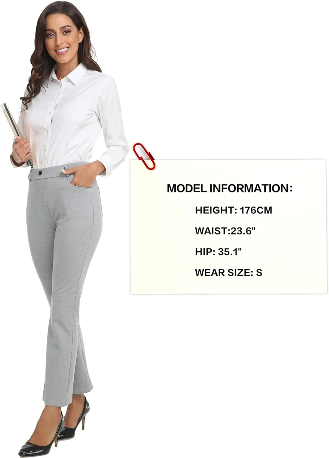 MoFiz Women's Yoga Dress Bootcut Work Slacks Stretch Office Casual Golf Pants Petite/Regular/29/31