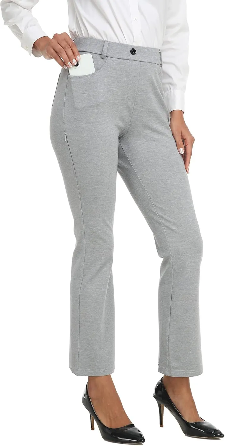 MoFiz Women's Yoga Dress Bootcut Work Slacks Stretch Office Casual Golf Pants Petite/Regular/29/31