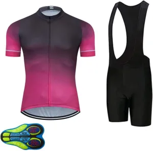 MOXILYN Men Cycling Jersey Kit Bike Shorts Set MTB Bicycle Clothing Quick Dry Bike Shirts   Bibs Short with 20D Padded