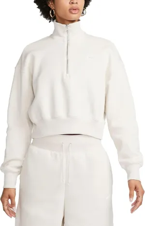 Nike WOMEN'S SPORTSWEAR PHOENIX FLEECE (DQ5767-133, Sail/Black) Size XX-Small