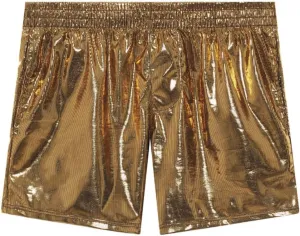 ODASDO Men Faux Leather Holographic Shiny Metallic Boxer Shorts Briefs Underwear Swim Trunk For Rave Dance Party Clubwear
