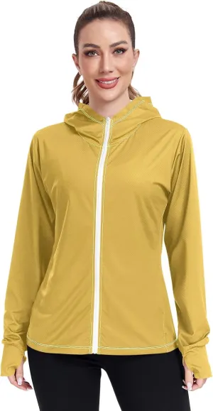 ODAWA Peach Womens Sun Protection Shirts UPF 50  Sun Protection Hoodie Jacket UV Cooling Hoodie Summer Clothing