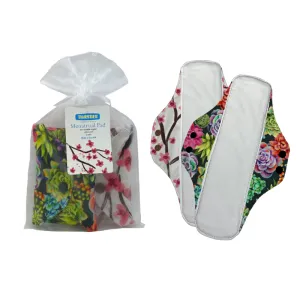 Organic Cotton Menstrual Pad Floral - Regular 2 Pack Organic Cotton Menstrual Pad Floral - Regular 2 Pack