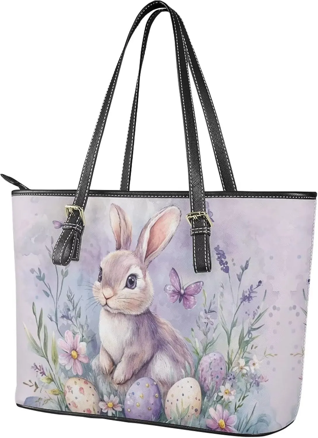 Oversize Tote Purse Bags Womens Leather Work Weekender Bag Lightweight Satchel Handbags with Zipper Pockets