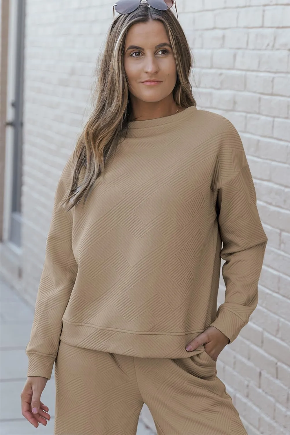 Paintcolors Women's Two Piece Outfit Long Sleeve Tracksuit Fall Sweatsuit Wide Leg Long Sweatpants Lounge Set with Pockets