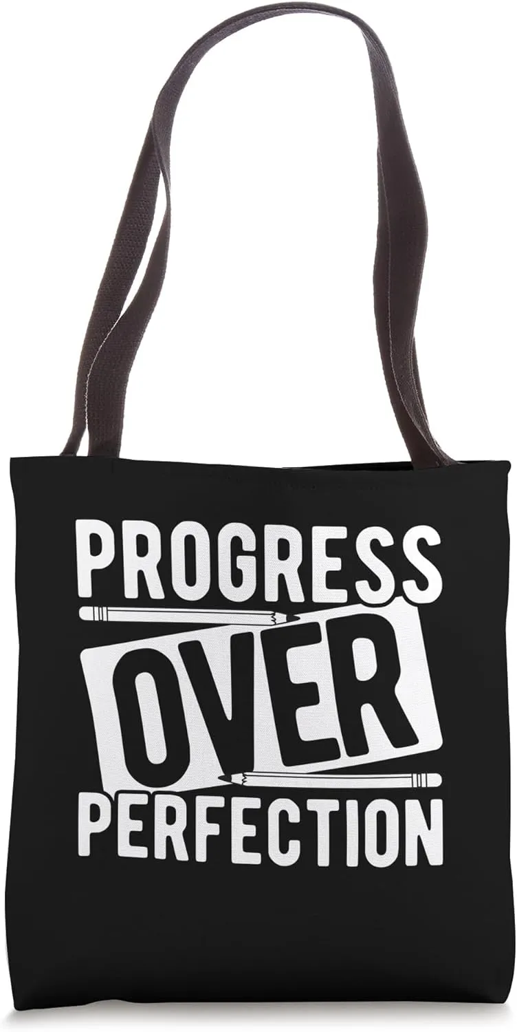 Progress Over Perfection Tote Bag