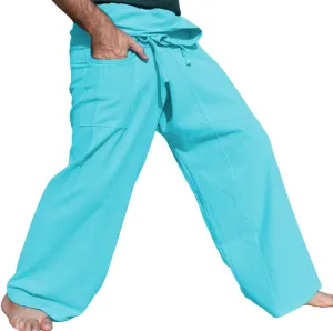 RaanPahMuang Plain Thick Muang Cotton Fisherman Wrap Tall Pants Plus
