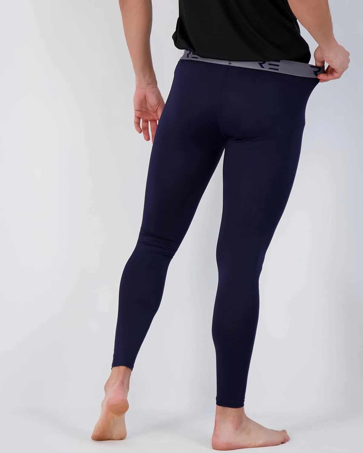 Real Essentials 3 Pack: Men's Active Compression Pants - Workout Base Layer Tights Running Leggings (Available in Big & Tall)