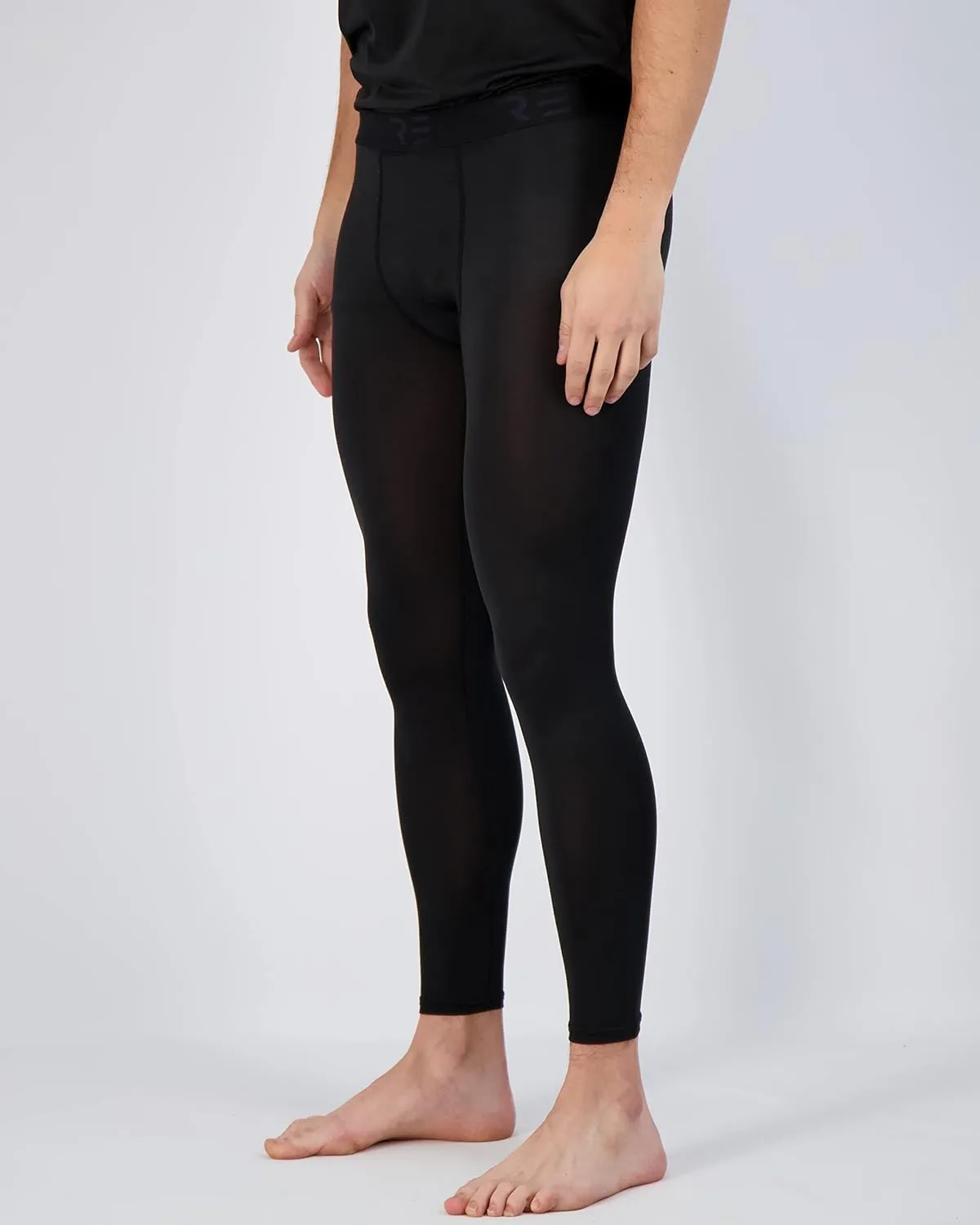 Real Essentials 3 Pack: Men's Active Compression Pants - Workout Base Layer Tights Running Leggings (Available in Big & Tall)