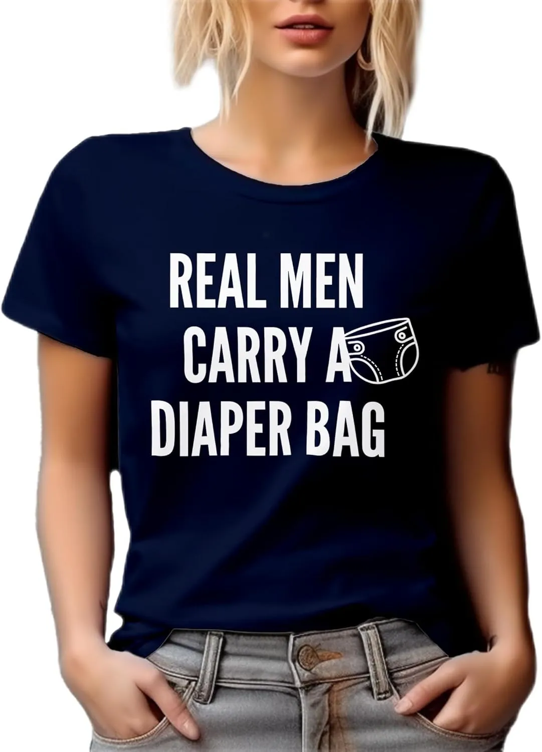 Real Men Carry A Diaper Bag. Father's Day Or Any Occasion Graphic Tshirt for Dad, Daddy, Father, Papa, Grandpop, Grampy, New