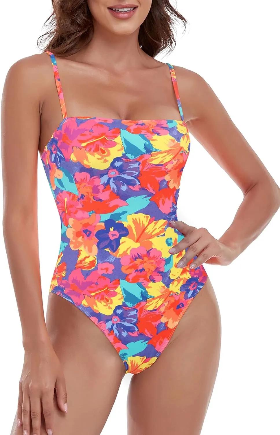 RELLECIGA Women's Bandeau One Piece Swimsuits