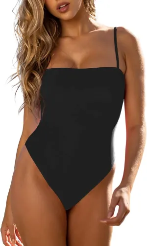 RELLECIGA Women's Bandeau One Piece Swimsuits