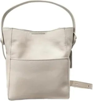 Retro Cowhide Mini Bucket Bag - Genuine Leather Handbag for Women | Chic Crossbody Hobo Bag with Slip Pocket(Beige)
