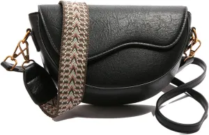 Retro Fashionable Crossbody Bag for Women Soft PU Leather Saddle Bag Single-Shoulder Bag for Gift,Travel, Work