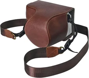 Rieibi Leather Protective Case for Sony ZV-E10 Camera, Fit 16-50mm Lens & Shoulder Strap