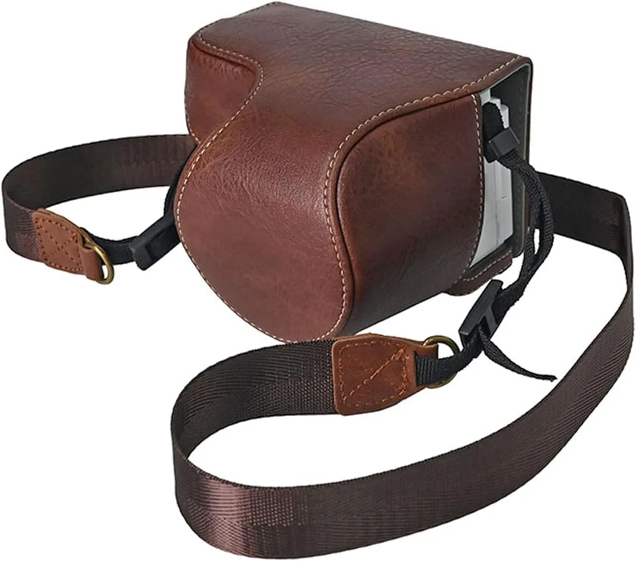Rieibi Leather Protective Case for Sony ZV-E10 Camera, Fit 16-50mm Lens & Shoulder Strap