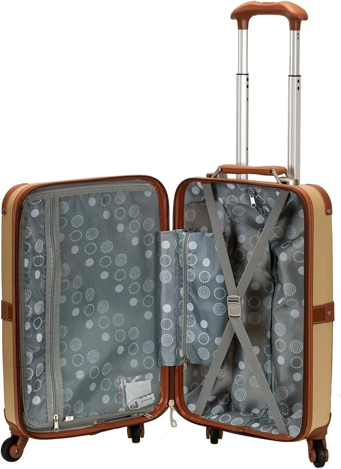 Rockland Stage Coach 20-Inch Rolling Trunk, Champagne