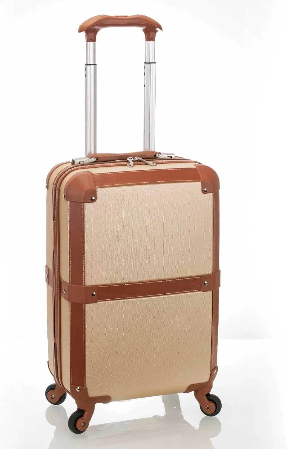 Rockland Stage Coach 20-Inch Rolling Trunk, Champagne