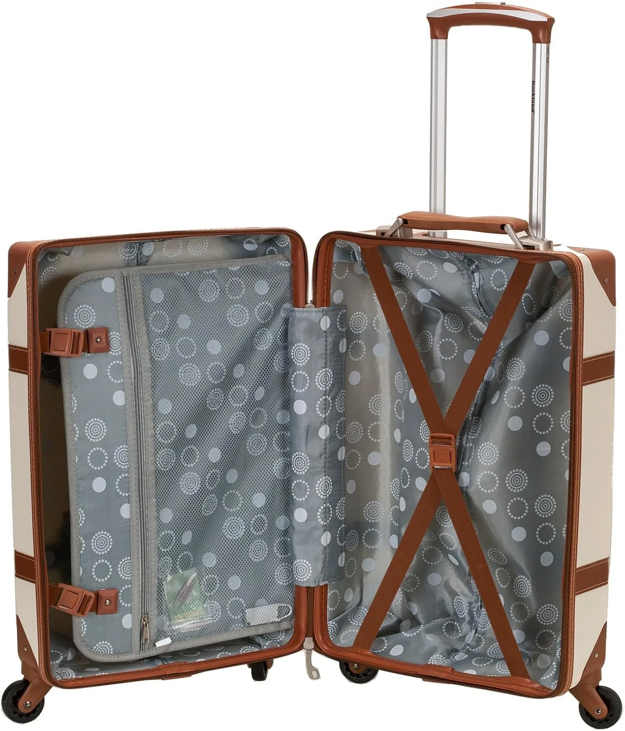 Rockland Stage Coach 20-Inch Rolling Trunk, Champagne