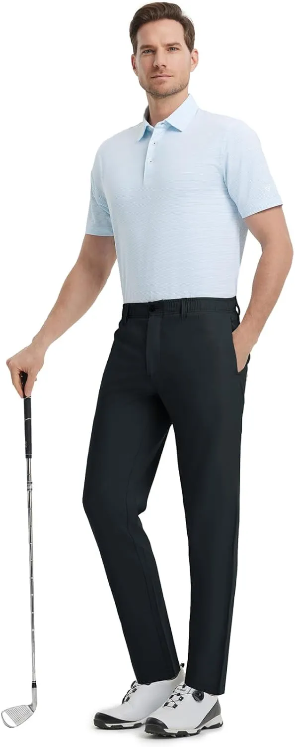 Rouen Golf Pants Men Lightweight Quick Dry - 30"/32"/34" Stretch Water-Resistant Casual Flat Front Mens Dress Pants Pockets