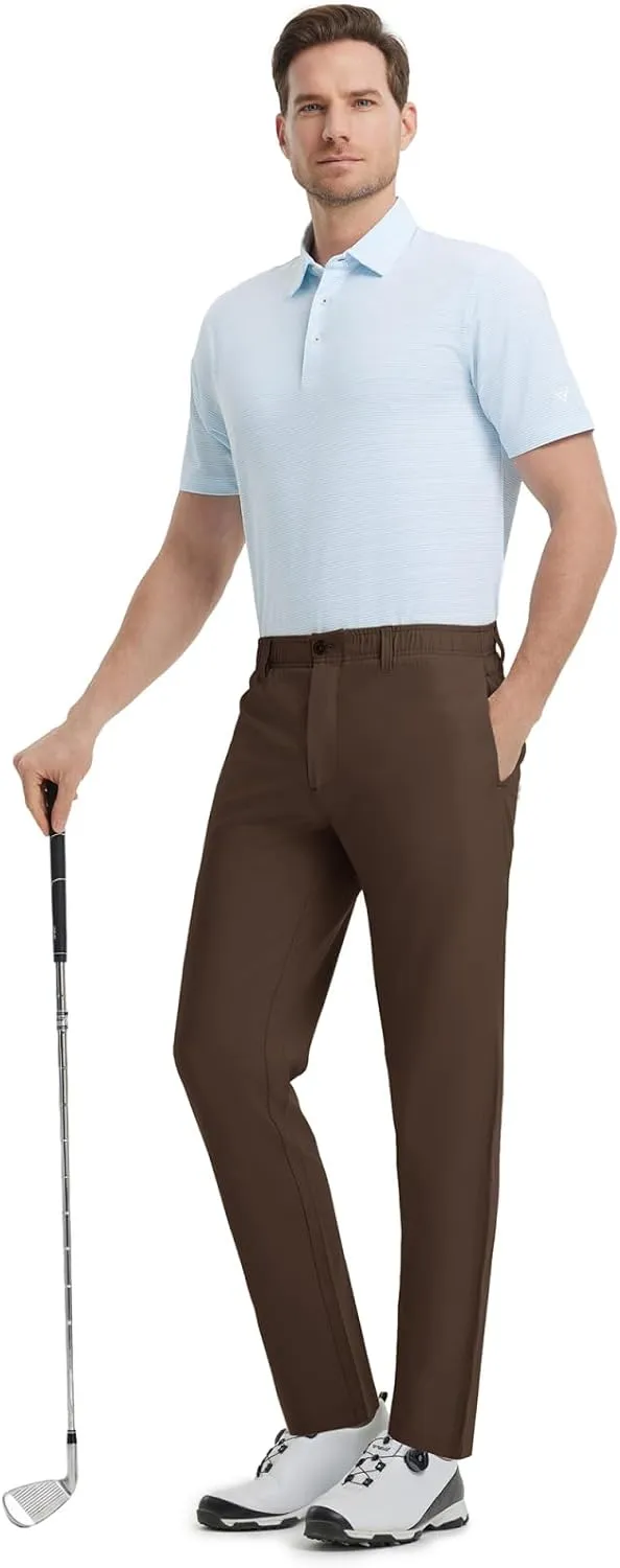 Rouen Golf Pants Men Lightweight Quick Dry - 30"/32"/34" Stretch Water-Resistant Casual Flat Front Mens Dress Pants Pockets
