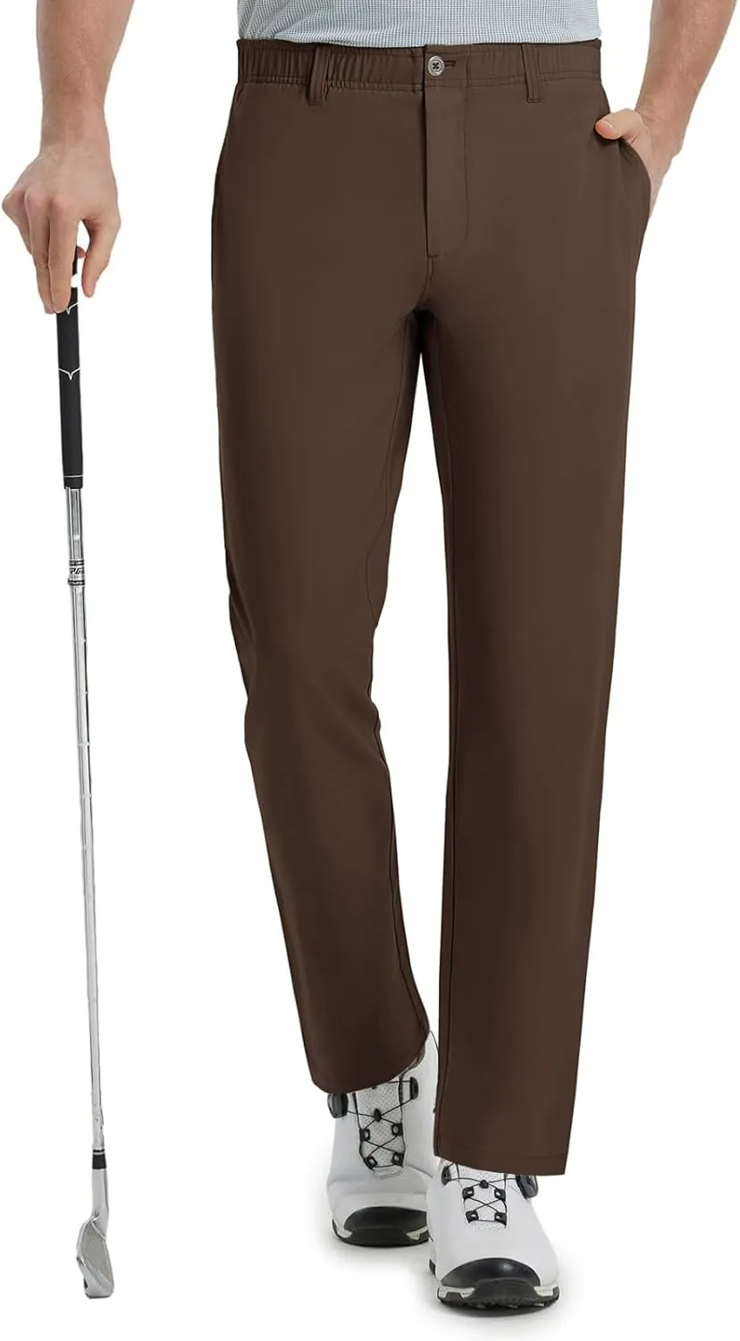 Rouen Golf Pants Men Lightweight Quick Dry - 30"/32"/34" Stretch Water-Resistant Casual Flat Front Mens Dress Pants Pockets