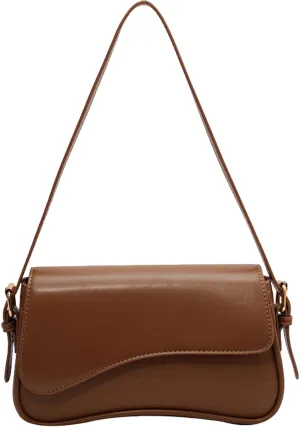 Saddle Bag, Retro Y2k Leather Shoulder Bag with Magnetic Button & Removable Shoulder Strap, Stylish Soft PU Leather Purse for Vacation, Work, Dating, Shopping,Leather Purse