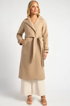 Sadie Double Breasted Coat Pebble