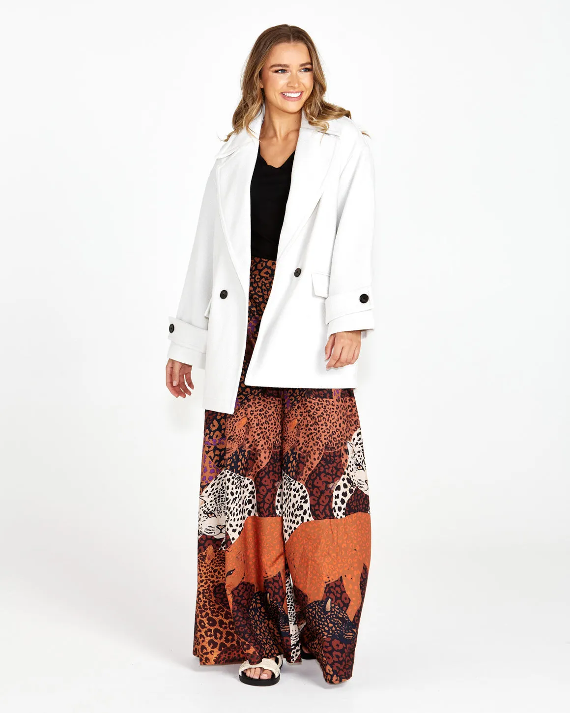 Sass Astra boyfriend coat ivory