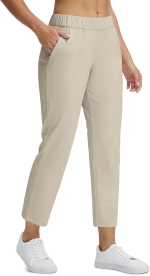 Seamaid Women's Golf Pants with Deep Pockets 7/8 Stretch Athletic Travel Pants for Casual Lounge