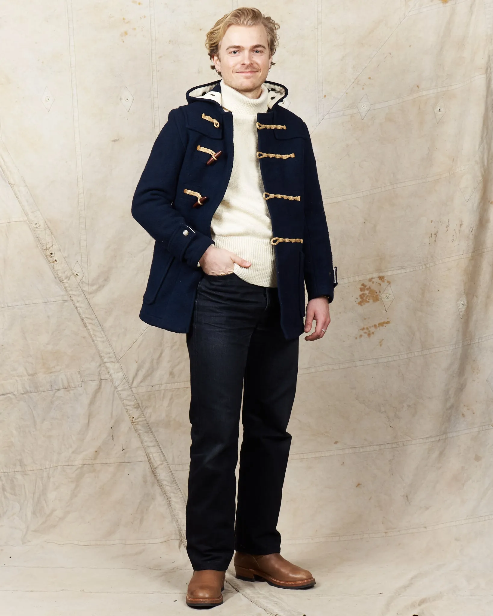 Second Hand Gloverall Wool Duffle Coat Navy Size US 36 / EU 46