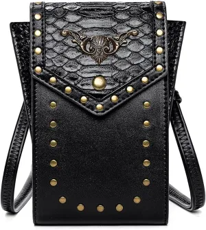 Serpentine Mini Messenger Bag Cellphone Bags Lipstick Bag PU Leather Shoulder Bag Lady Bag Steampunk Clothing, One Color, One Size