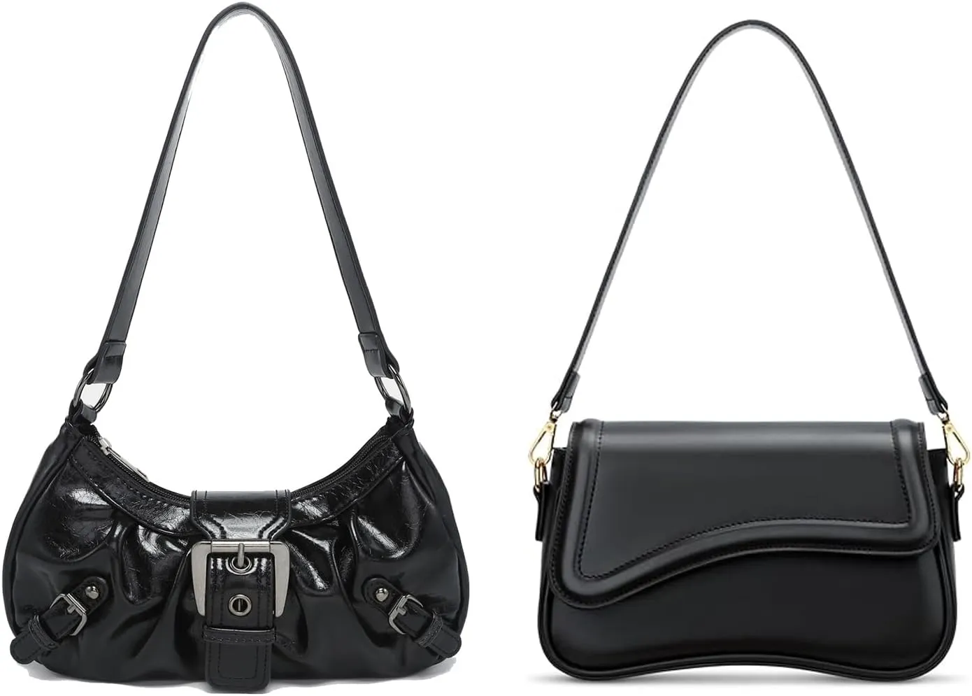 Shoulder Purses for Women Y2K Small Black Shoulder Bag Cute Hobo Bag Trendy Underarm HandBag Punk Hobo Clutch Purses