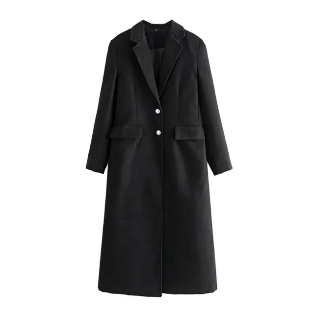 SINGLE BREASTED WOOLEN COAT