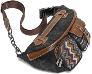 Sling Bag for Women Oxford Crossbody Fanny Packs Chest Denim Canvas Fashion Waist Bags Trendy Ladies Shoulder Bag, One Color, One Size