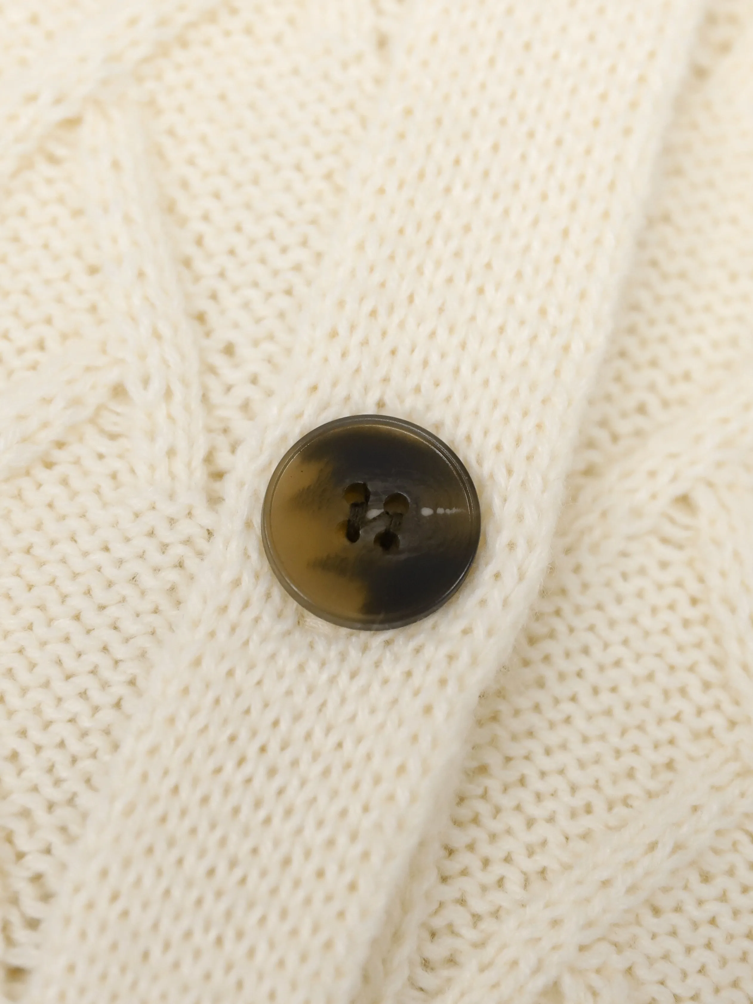 Solid Drawstring Hooded Cable Knit Cardigan - Casual Button-Down with Pockets