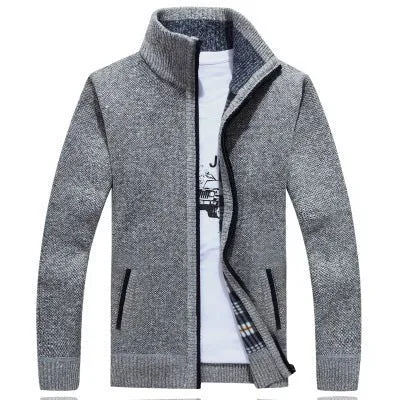 Stand Collar Men's Cardigan Sweater