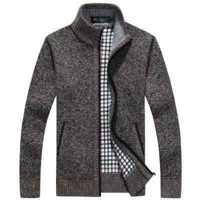 Stand Collar Men's Cardigan Sweater