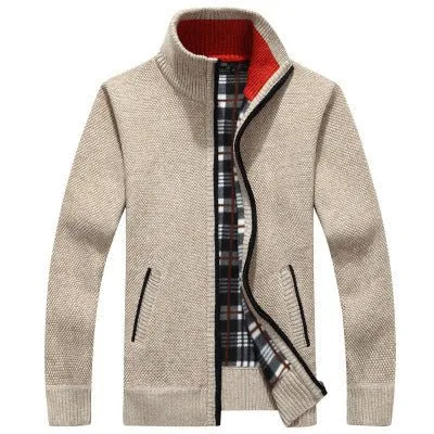 Stand Collar Men's Cardigan Sweater