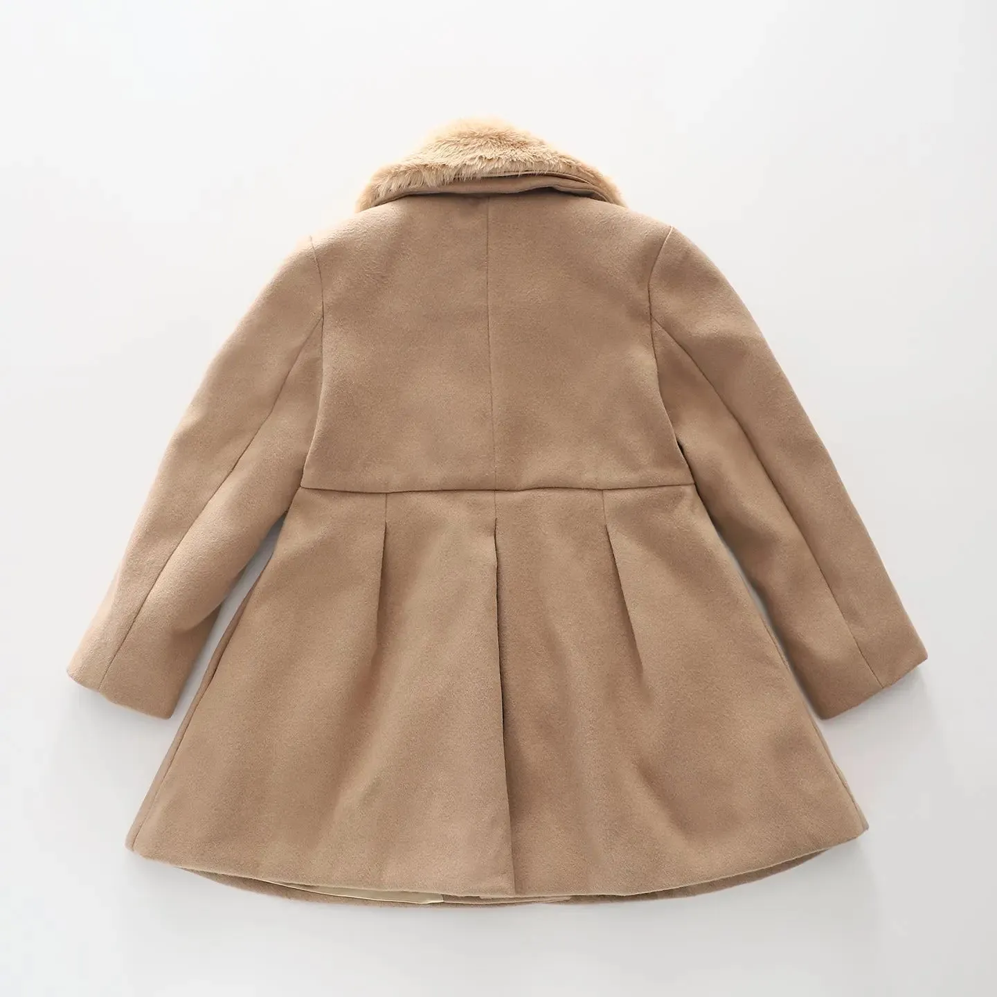 Tan Faux Fur Swing Coat